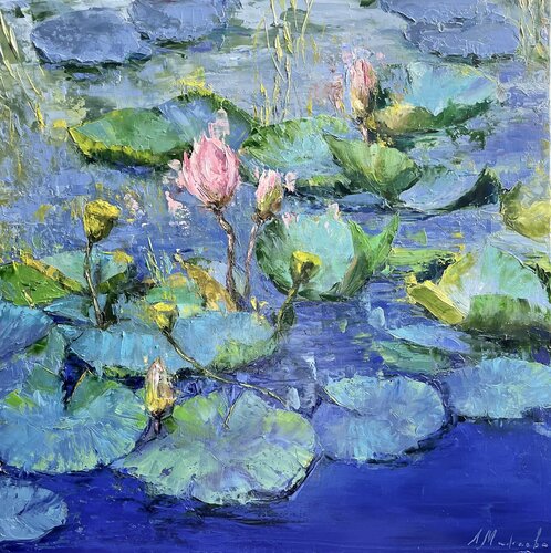 WATER LILIES 2 van Elena Agraphiotis, Schilderij te koop op Singulart
