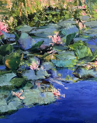 WATER LILIES van Elena Agraphiotis, Schilderij te koop op Singulart