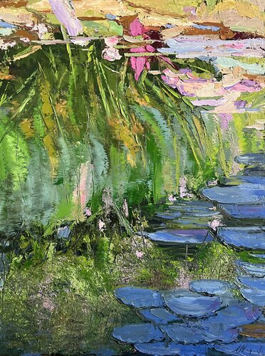 WATER LILIES POND van Elena Agraphiotis, Schilderij te koop op Singulart