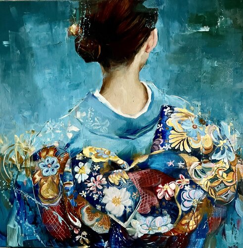 SPECIAL - GIRL IN KIMONO van Elena Agraphiotis, Schilderij te koop op Singulart