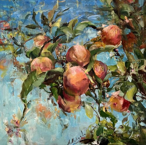 PEACHES ON THE BRANCHES van Elena Agraphiotis, Schilderij te koop op Singulart