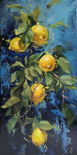LEMON SYMPHONY (ART 21) van Elena Agraphiotis, Schilderij te koop op Singulart