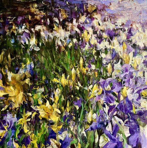 KINGDOM OF IRISES - DELIGHTFUL PROVENCE van Elena Agraphiotis, Schilderij te koop op Singulart