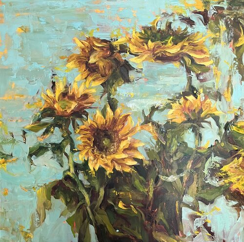 SUNFLOWERS - DELIGHTFUL PROVENCE van Elena Agraphiotis, Schilderij te koop op Singulart