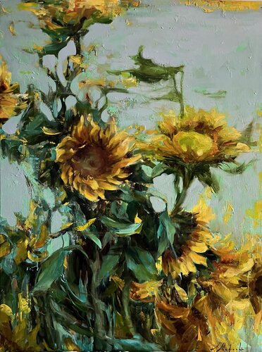 SUNFLOWERS - DELIGHTFUL PROVENCE by Elena Agraphiotis, 회화 for Sale on Singulart