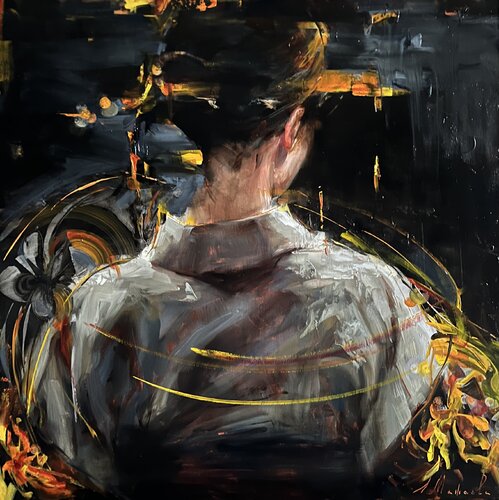 ECLIPSE - GIRL IN KIMONO by Elena Agraphiotis, 油畫 for Sale on Singulart