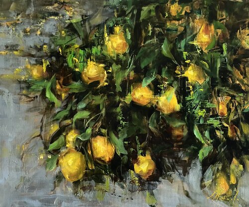 LEMONS -  PROVENCE by Elena Agraphiotis, 회화 for Sale on Singulart