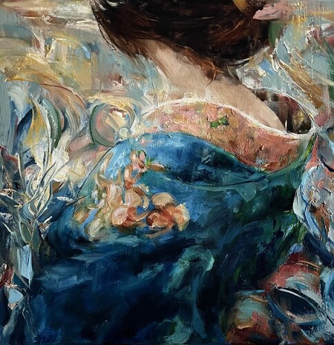 BLUE -GIRL IN KIMONO von Elena Agraphiotis, Malerei kaufen auf Singulart