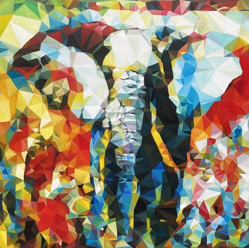 Mighty Elephant 1 van Thuy Nguyen, Schilderij te koop op Singulart