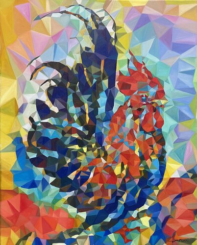 Stately Cock 2 de Thuy Nguyen, Pintura a la venta en Singulart