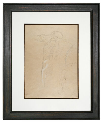 Männerrückenakt (Studie im Zusammenhang mit dem Fakultätsbild „Medizin") van Gustav Klimt, Werk op papier te koop op Singulart