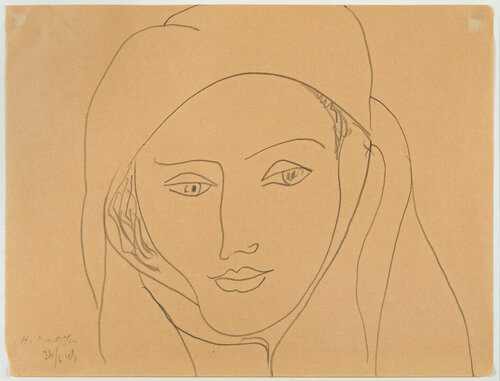 Head with Shawl van Henri Matisse, Werk op papier te koop op Singulart