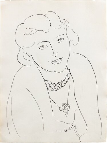 Portrait de Lydia (recto); Tête de femme reposant sur un coussin (verso) van Henri Matisse, Werk op papier te koop op Singulart