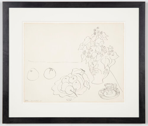 Fleurs, fruits et tasse (Flowers, Fruit, and Cup) van Henri Matisse, Werk op papier te koop op Singulart
