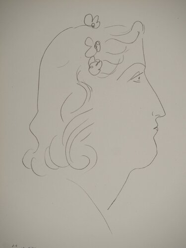 Etude de profil aux fleur di Henri Matisse, Stampa in vendita su Singulart