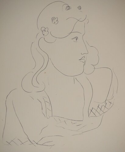 Jeune fille à la couronne de fleu di Henri Matisse, Stampa in vendita su Singulart