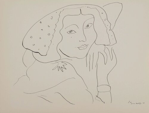 Jeune fille à la coiffe à pois van Henri Matisse, Afdruk te koop op Singulart