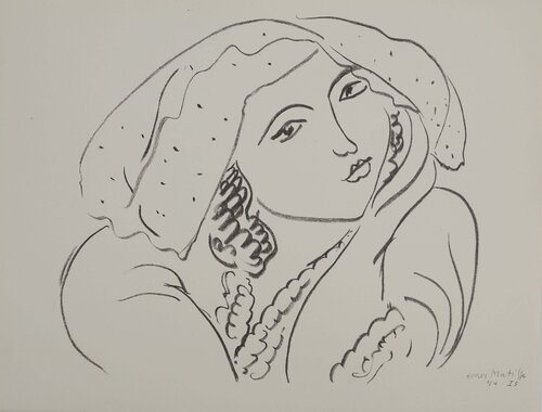 Portrait au foulard à pois von Henri Matisse, Druck kaufen auf Singulart