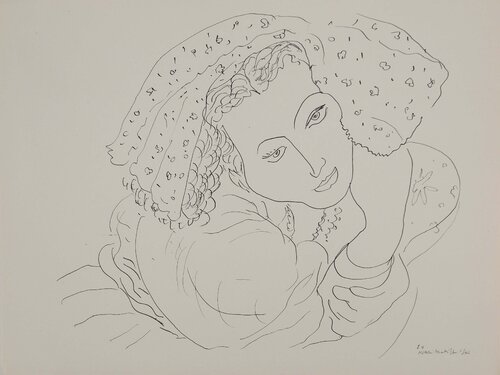 Jeune fille au foulard fleuri von Henri Matisse, Druck kaufen auf Singulart