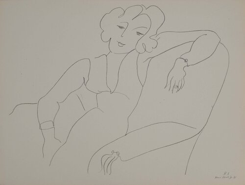 Jeune femme à la posture désinvolte van Henri Matisse, Afdruk te koop op Singulart