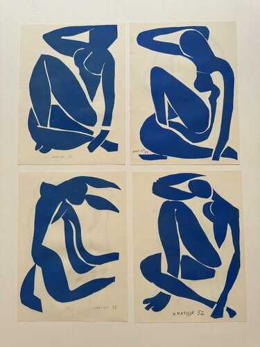 4 Blue Lithographs from the book Verve Vol. IX No. 35/36 by Henri Matisse, Print for Sale on Singulart