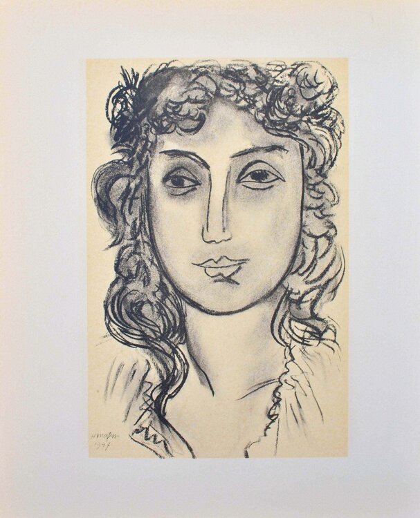 Femme aux cheveux bouclés Henri Matisse