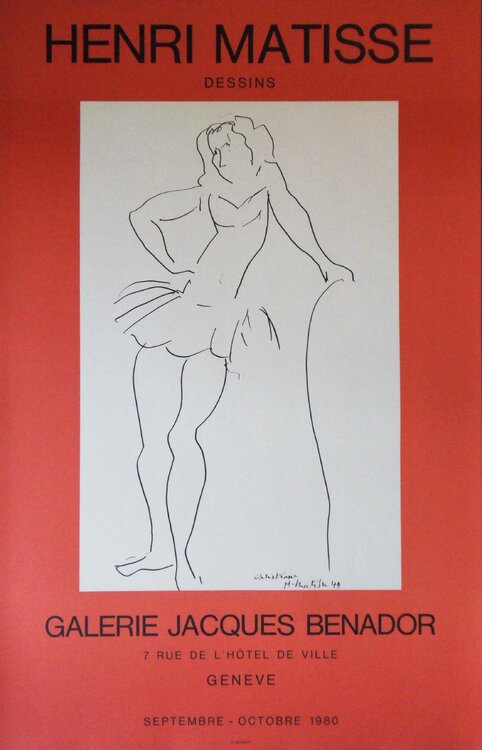 Christiane, la danseuse, Affiche en lithographie Henri Matisse