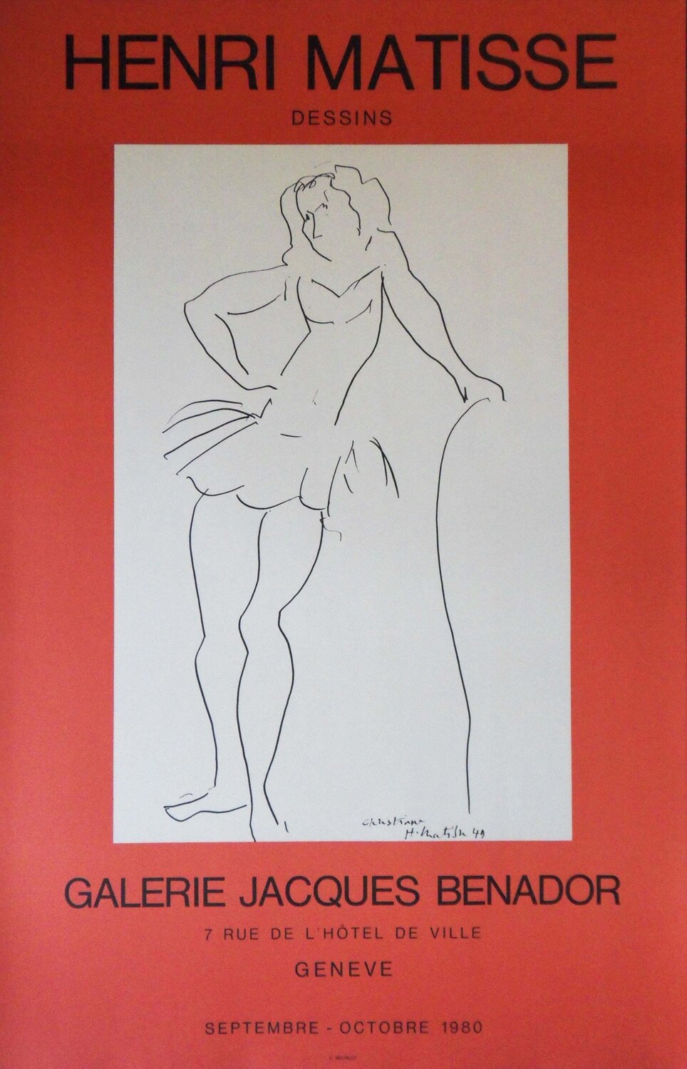 Christiane, la danseuse, Affiche en lithographie Henri Matisse Édition à vendre