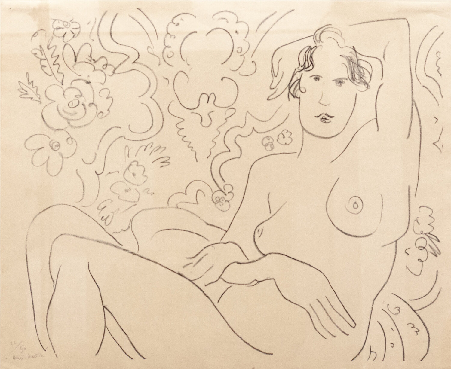 Nu assis, bras gauche sur la tete Henri Matisse Werk auf Papier zu verkaufen