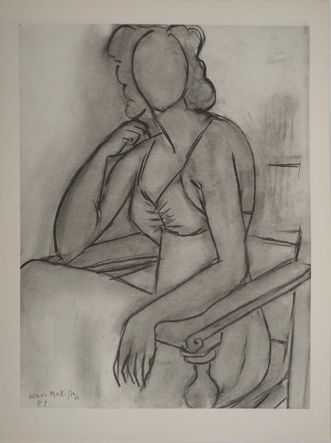 Intimité féminine, Lithographie signée Henri Matisse Impresión en venta