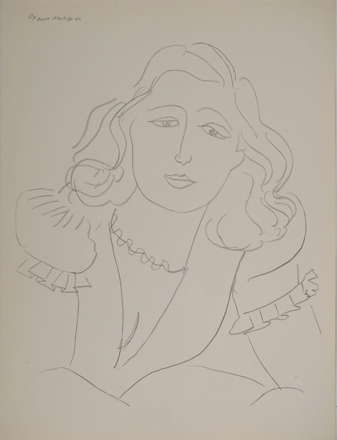 Muse en robe de mariée, Lithographie signée Henri Matisse Print for sale