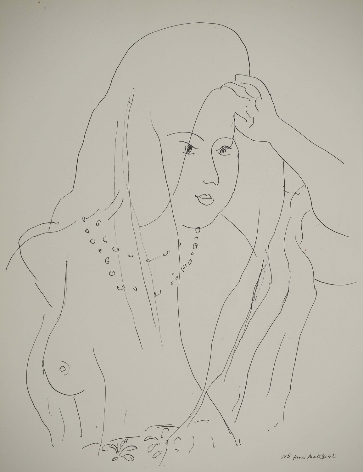 Nu aux perles et au voile Henri Matisse Impresión en venta