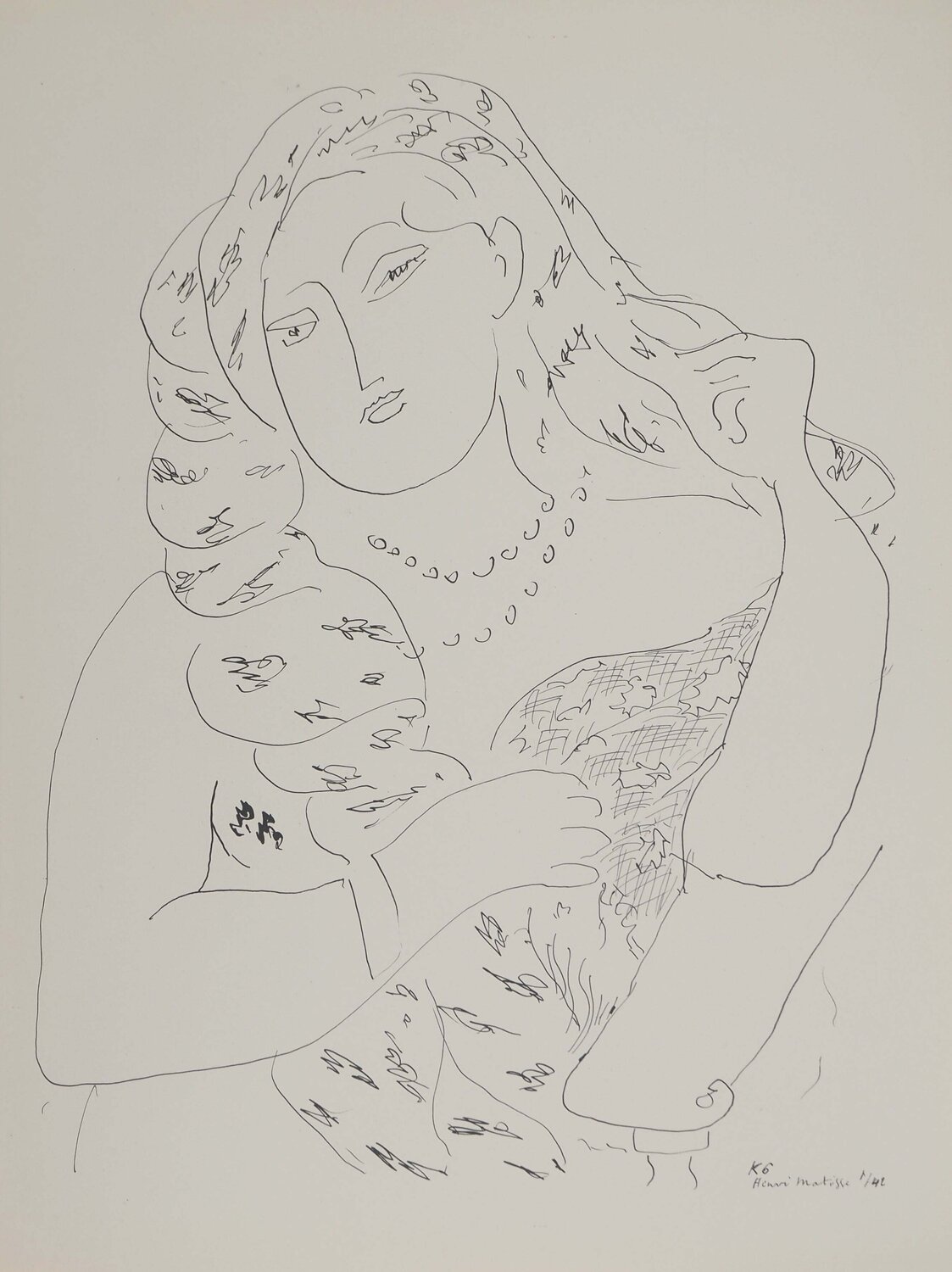 Séductrice au foulard Henri Matisse Druck zu verkaufen
