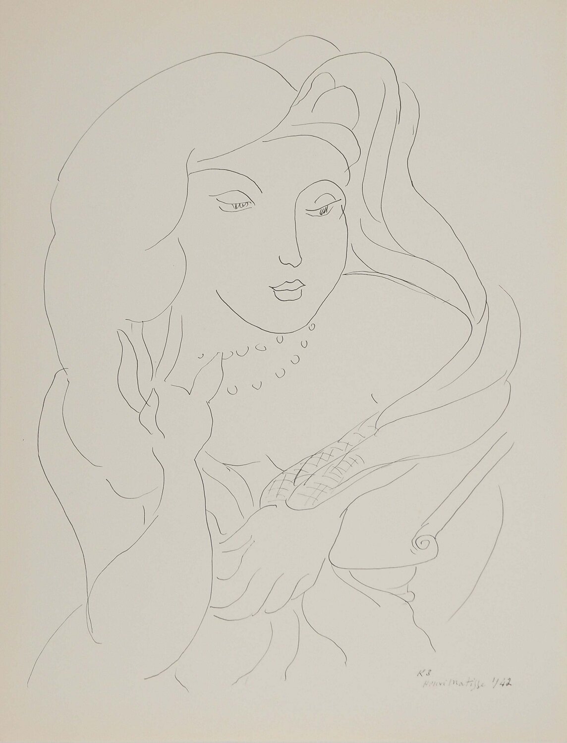 La dame aux perles Henri Matisse Afdruk te koop