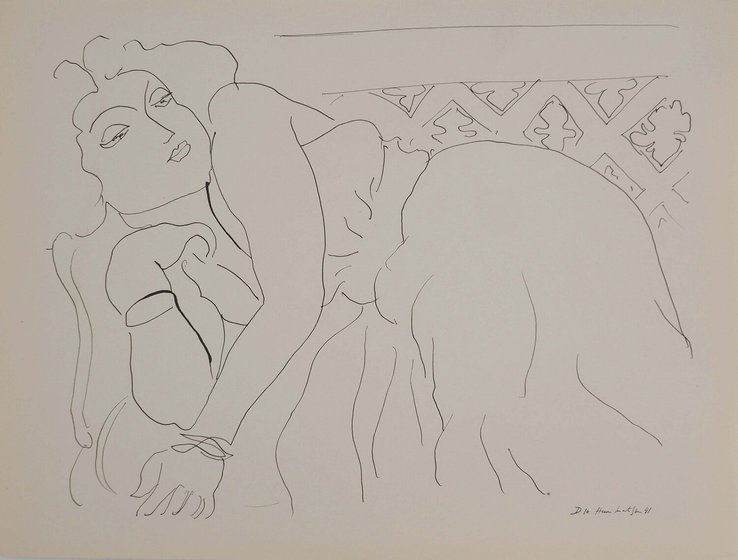 Jeune fille au canapé Henri Matisse Afdruk te koop