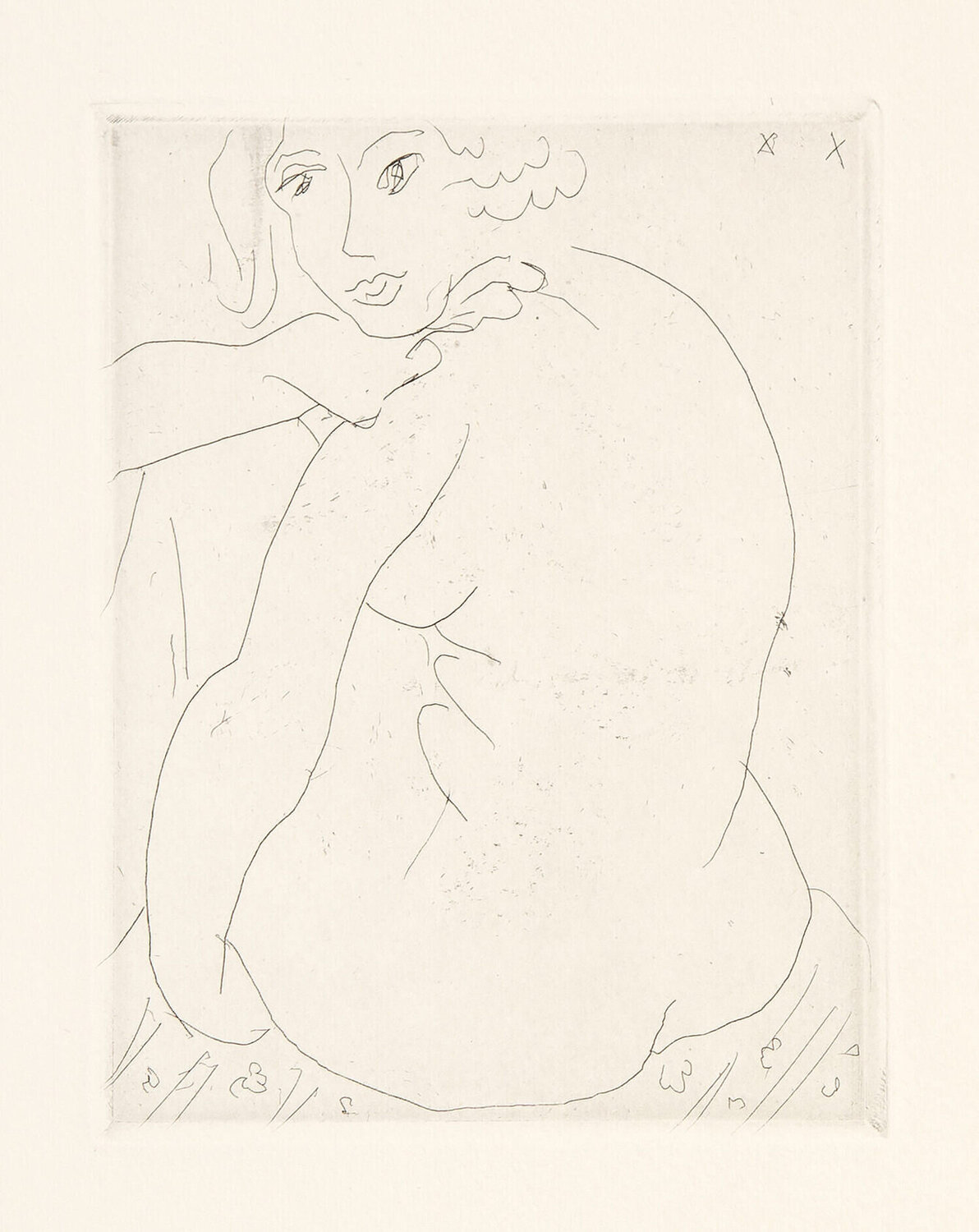 Nu Assis de Trois Quarts, Le Visage de Face Henri Matisse
