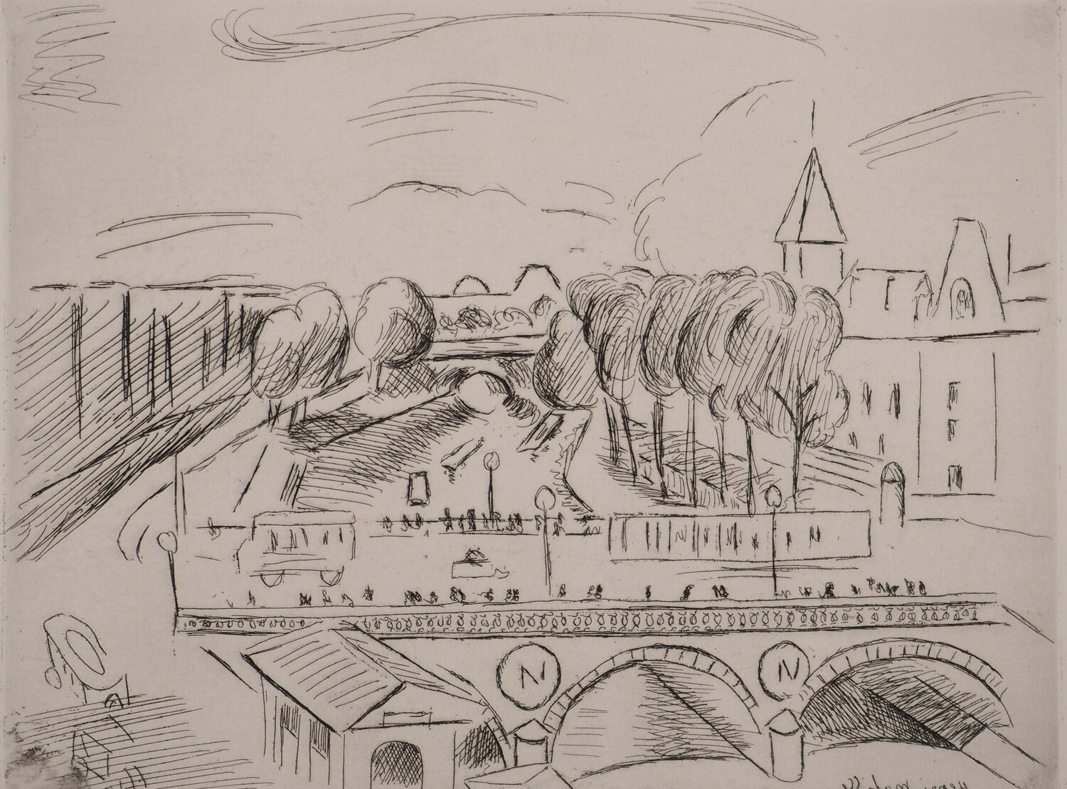 Le Pont Saint-Michel, Gravure originale signée Henri Matisse Afdruk te koop