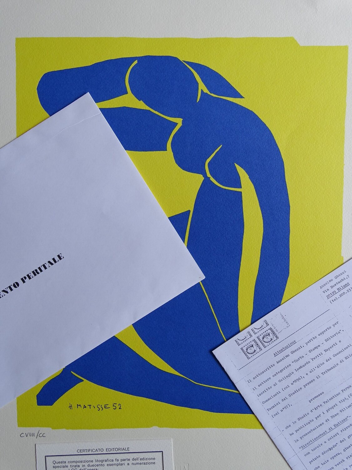 Blue with yellow background Henri Matisse