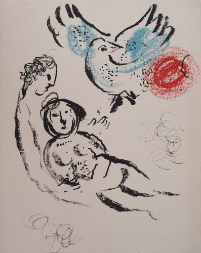 Les amoureux à l'oiseau by Marc Chagall, Print for Sale on Singulart