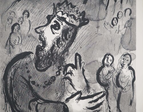 Balthassar et le mystère de l'écriture dans le ciel (Mané, Tecel, Phares) Marc Chagall