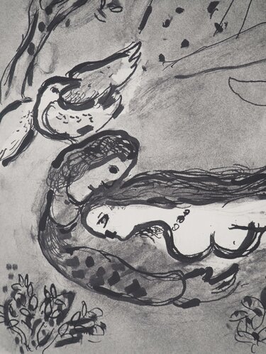 Cantique des cantiques : l'amour accompagné de colombes van Marc Chagall, Afdruk te koop op Singulart
