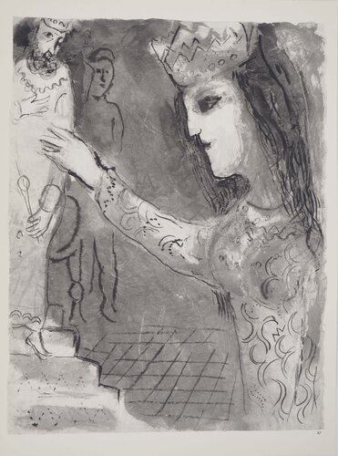 La Bible, Le roi et la reine, Héliogravure di Marc Chagall, Stampa in vendita su Singulart