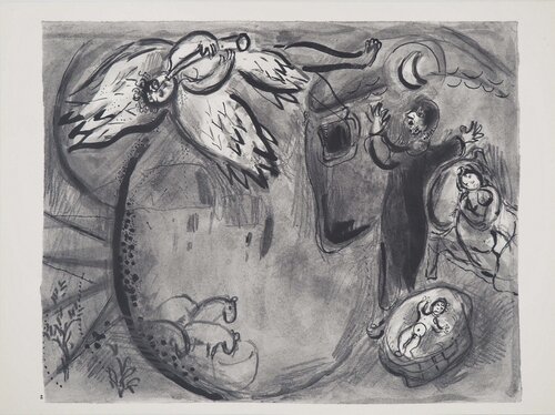 La Bible, La naissance de Samuel, Héliogravure Marc Chagall
