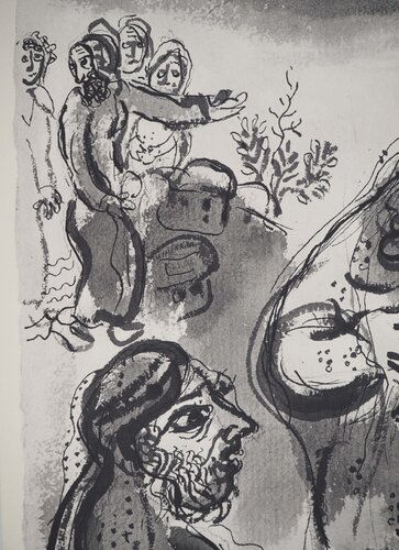 Anne et son mari (Anne épouse d'Elkana et mère du prophète Samuel van Marc Chagall, Afdruk te koop op Singulart