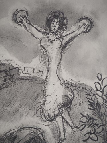 Le sacrifice: La fille de Jepht van Marc Chagall, Afdruk te koop op Singulart