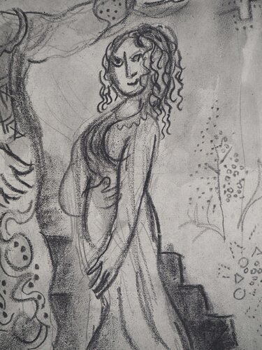 La bénediction de la femme : L'offrande de Jalousi di Marc Chagall, Stampa in vendita su Singulart