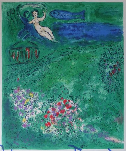 Daphnis et Chloé, le Verger de l'amour de Marc Chagall, Impresión a la venta en Singulart