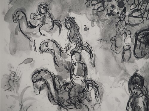 Rébecca quittant sa famille pour son mariag di Marc Chagall, Stampa in vendita su Singulart