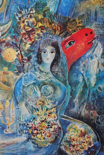La mariée aux fleurs van Marc Chagall, Afdruk te koop op Singulart