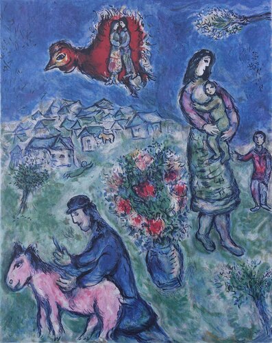 La route du village van Marc Chagall, Afdruk te koop op Singulart